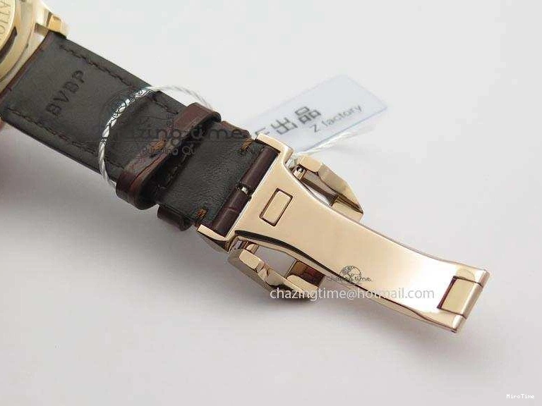 MIROTIME 0115 Portuguese IW371415 ZF 1:1 Best Edition RG Black dial On Brown Leather Strap A Modern 7286